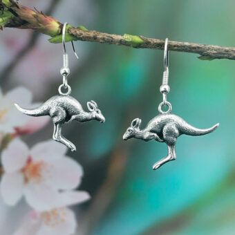 Kangaroo 3 Dimensional Shape Dangle & Drop Earrings